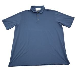 Pebble Beach Shirt Mens XXL Blue Chest Button Short Sleeve Collared Top